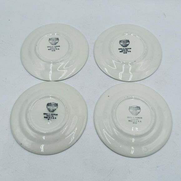 Vintage Edwin Knowles Penthouse Plant Stand Small Plate Set / Lot of 4 - Picture 6 of 8